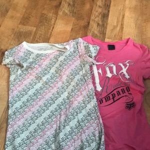 2 short sleeve Fox shirts